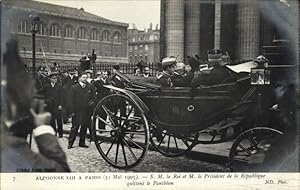 Ansichtskarte / Postkarte Paris, König Alfons XIII von Spanien, französischer Präsident Émile Loubet