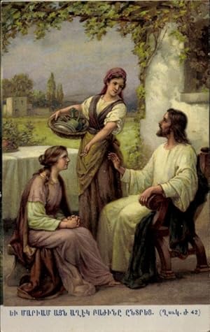 Ansichtskarte / Postkarte Lukas 1 42, Jesus mit Frauen