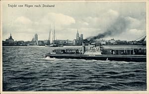 Ansichtskarte / Postkarte Stralsund in Vorpommern, Trajekt von Rügen zur Stadt