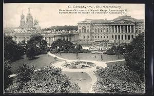 Ansichtskarte St.-Pétersbourg, Square Michel et musée de l`Impereur Alexandre III.