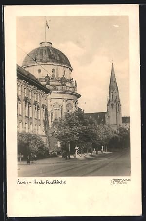 Ansichtskarte Posen, An der Paulikirche