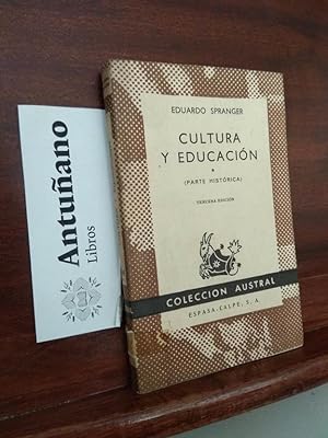 Imagen del vendedor de Cultura y educacin (parte histrica) a la venta por Libros Antuano