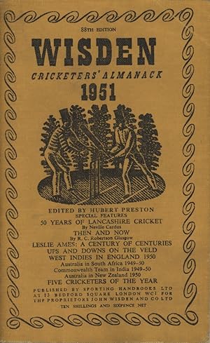 Bild des Verkufers fr WISDEN CRICKETERS' ALMANACK 1951 zum Verkauf von Sportspages