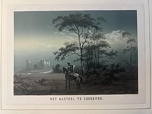 Lithography ca 1872 | Print of Kasteel te Coeverde (Coevorden), lithographed by P.W.M. Trap and W...