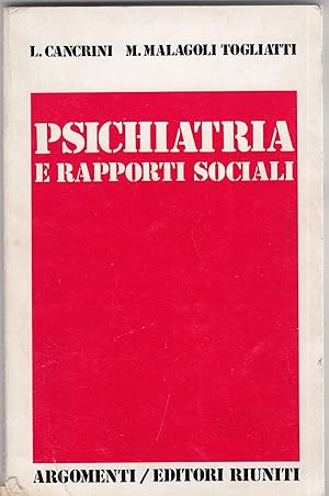 Bild des Verkufers fr Psichiatria e rapporti sociali zum Verkauf von MULTI BOOK