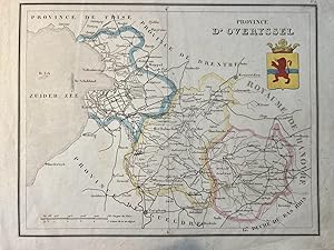 Carthography Overyssel 1841 | Map with 'Province d'Overyssel' [Provincie Overijssel], coloured, t...