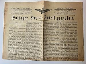 Printed publication newspaper 1908 | Solinger Kreis Intelligenzblatt 17 März 1908, 4 pp.