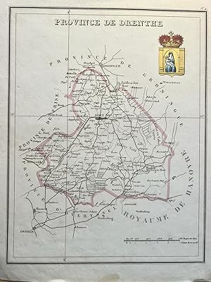 Carthography Drenthe ca 1900 | Map of Province of Drenthe [Kaart van provincie Drenthe, met gekle...