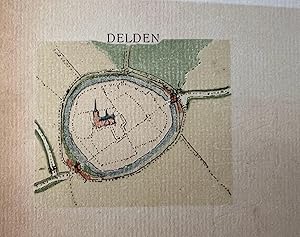 Modern print 20th century | Modern print on laid paper with city view of Delden, 1 p.