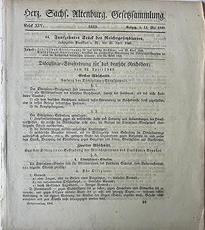 Printed publication legal 1849 | Publication Herz. Sachsen Altenburg Gesetzsammlung 11 mai 1849, ...