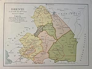 Carthography Drenthe ca 1920 | Map of Provincie Drenthe in de helft der 18e eeuw, maatstaf 1:4250...