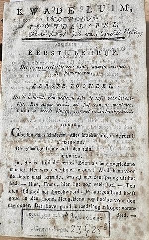 Theatre play 1814 | Kwade Luim: toneelspel in 4 bedrijven by J.S. van Esveldt Holtrop [Missing ti...