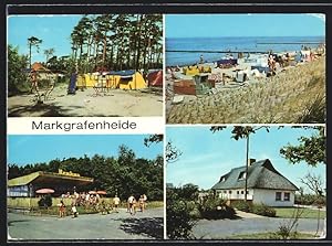 Ansichtskarte Markgrafenheide, Camping-Platz, Strandgaststätte Krakus, Strandweg
