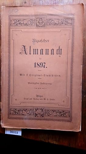 Bild des Verkufers fr Rigascher Almanach fr 1897 zum Verkauf von Windau Antiquariat