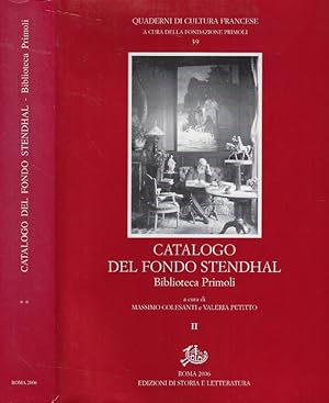 Bild des Verkufers fr Catalogo del Fondo Stendhal Vol. II Biblioteca Primoli zum Verkauf von Biblioteca di Babele