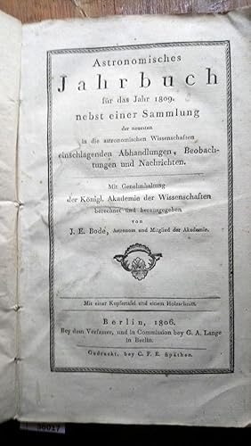 Astronomisches Jahrbuch für das Jahr 1809