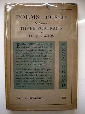 Seller image for Poems 1918-21. Including Three Portraits and Four Cantos. for sale by Mller & Grff e.K.