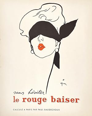 Bild des Verkufers fr Original Vintage Poster - Le Rouge Baiser sans hesiter zum Verkauf von Picture This (ABA, ILAB, IVPDA)