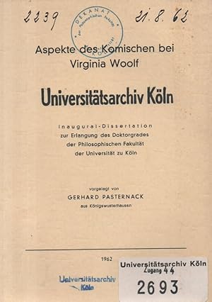 Seller image for Aspekte des Komischen bei Virginia Woolf. (Dissertation). for sale by Brbel Hoffmann