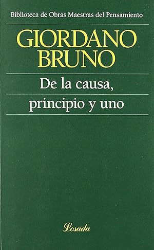 Imagen del vendedor de De la causa, principio y uno a la venta por Imosver