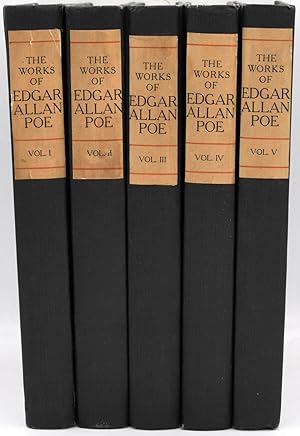 [POETRY] [LITERATURE] THE WORKS OF EDGAR ALLAN POE. THE RAVEN EDITION. 5 VOLUMES; SET