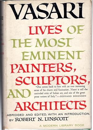 Bild des Verkufers fr Vasari : Lives of the Most Eminent Painters, Sculptors, and Architects zum Verkauf von Dorley House Books, Inc.