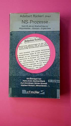 Bild des Verkufers fr NS-PROZESSE. nach 25 Jahren Strafverfolgung, Mglichkeiten, Grenzen, Ergebnisse zum Verkauf von HPI, Inhaber Uwe Hammermller
