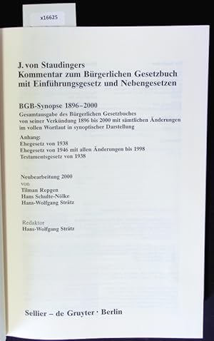 Seller image for Kommentar zum Brgerlichen Gesetzbuch mit Einfhrungsgesetz und Nebengesetzen. for sale by Antiquariat Bookfarm