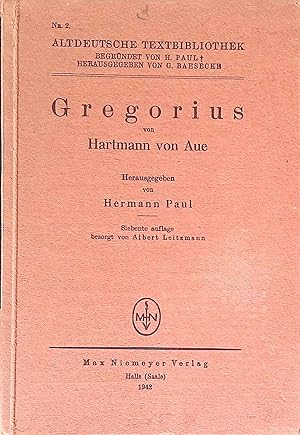 Bild des Verkufers fr Gregorius. Altdeutsche Textbibliothek ; Nr 2 zum Verkauf von books4less (Versandantiquariat Petra Gros GmbH & Co. KG)