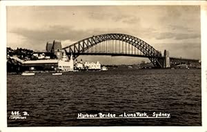 Foto Ansichtskarte / Postkarte Sydney Australien, Harbour Bridge, Luna Park