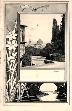 Passepartout Ansichtskarte / Postkarte Firenze Florenz Toscana, Dom