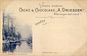 Künstler Ansichtskarte / Postkarte du Chattel, Landschap, Chocolaad A. Driessen