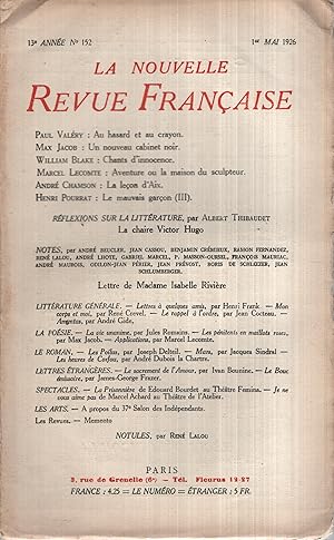 Imagen del vendedor de La Nouvelle Revue Franaise Mai 1926 N 152 a la venta por Librairie Lalibela