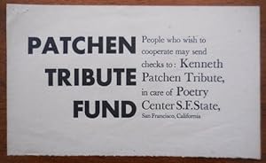Seller image for Patchen Tribute Fund (Flyer) for sale by Derringer Books, Member ABAA