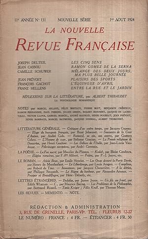 Seller image for La Nouvelle Revue Franaise Aot 1924 N 131 for sale by Librairie Lalibela