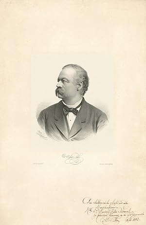 Bild des Verkufers fr Lithogr. Portrait mit eigenh. Widmung und U. zum Verkauf von Antiquariat INLIBRIS Gilhofer Nfg. GmbH