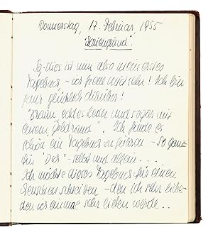 Seller image for Mein Tagebuch". Eigenh. Manuskript mit Namenszug am vorderen Vorsatz. for sale by Antiquariat INLIBRIS Gilhofer Nfg. GmbH