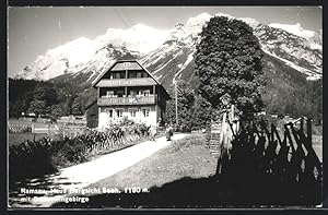 Bild des Verkufers fr Ansichtskarte Ramsau am Dachstein, Gasthof Haus Bergsicht mit dem Dachsteingebirge zum Verkauf von Bartko-Reher
