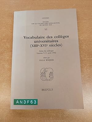 Vocabulaire des collèges universitaires (XIIIe-XVIe siècles)