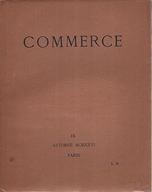 Seller image for Commerce, n IX, automne 1926 (exemplaire sur Alfa) for sale by Librairie Lalibela