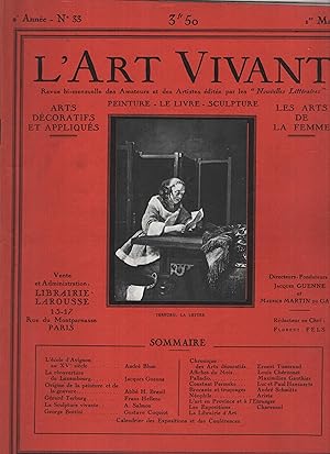 Bild des Verkufers fr L'Art vivant; arts dcoratifs et appliqus; peinture; le livre; sculpture; les arts de la femme. Revue bi-mensuelle des amateurs et des artistes; 2eme anne, N 33, 1 Mai 1926 zum Verkauf von Librairie Lalibela