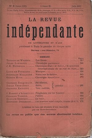 Image du vendeur pour La Revue indpendante n 8 juin 1887 mis en vente par Librairie Lalibela
