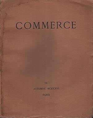 Bild des Verkufers fr Commerce, n IX, automne 1926 (exemplaire sur Alfa) zum Verkauf von Librairie Lalibela