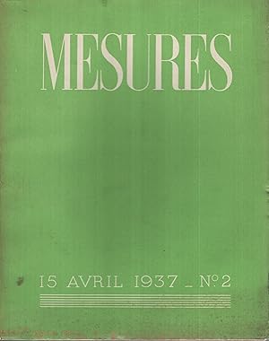 Image du vendeur pour Mesures, n 2, 15 avril 1937 mis en vente par Librairie Lalibela