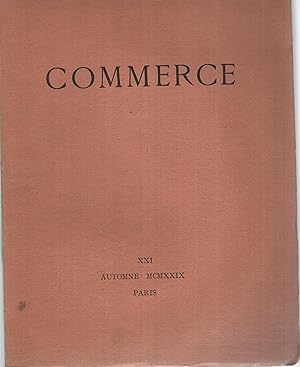 Bild des Verkufers fr Commerce, n XXI, automne 1929 (exemplaire sur Alfa) zum Verkauf von Librairie Lalibela