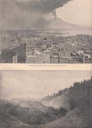 Der Ausbruch des Vesuv am 8. April 1906. 2 Abbildungen auf einem Blatt. Zeigt: 1. Niedergang des ...
