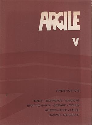 Bild des Verkufers fr Argile, n V, hiver 1974-1975 zum Verkauf von Librairie Lalibela