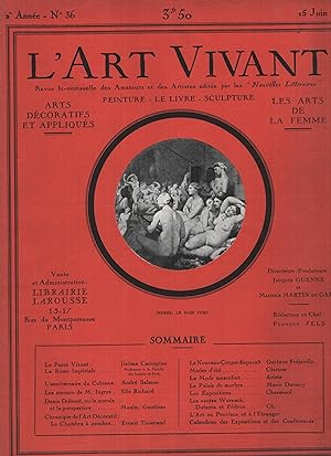 Bild des Verkufers fr L'art vivant, revue bimensuelle : n36 15 juin 1926 zum Verkauf von Librairie Lalibela