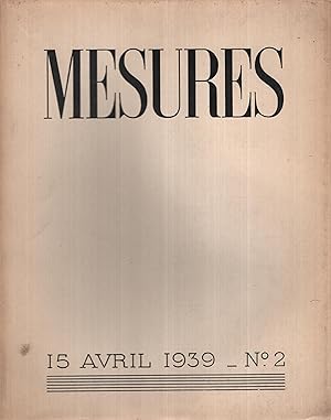 Image du vendeur pour Mesures, n 2, 15 avril 1939 mis en vente par Librairie Lalibela