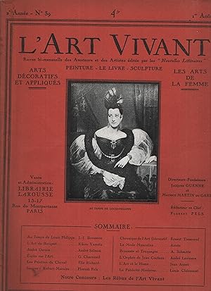 Image du vendeur pour L'art vivant, revue bimensuelle : n39 1er Aot 1926 mis en vente par Librairie Lalibela
